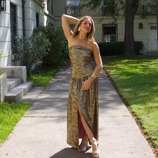 Vestido Aurora Dorado