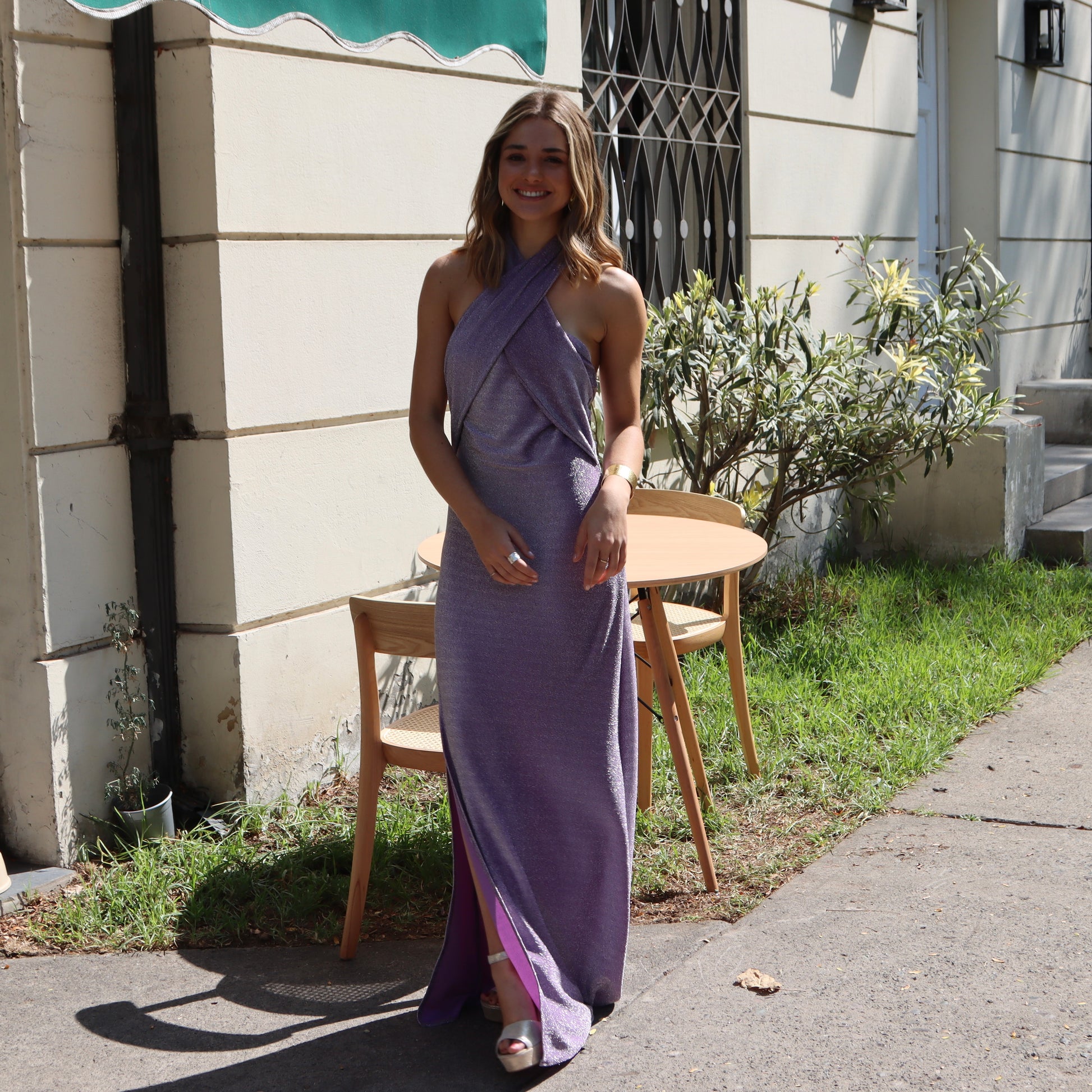 Vestido Marta Morado pastel