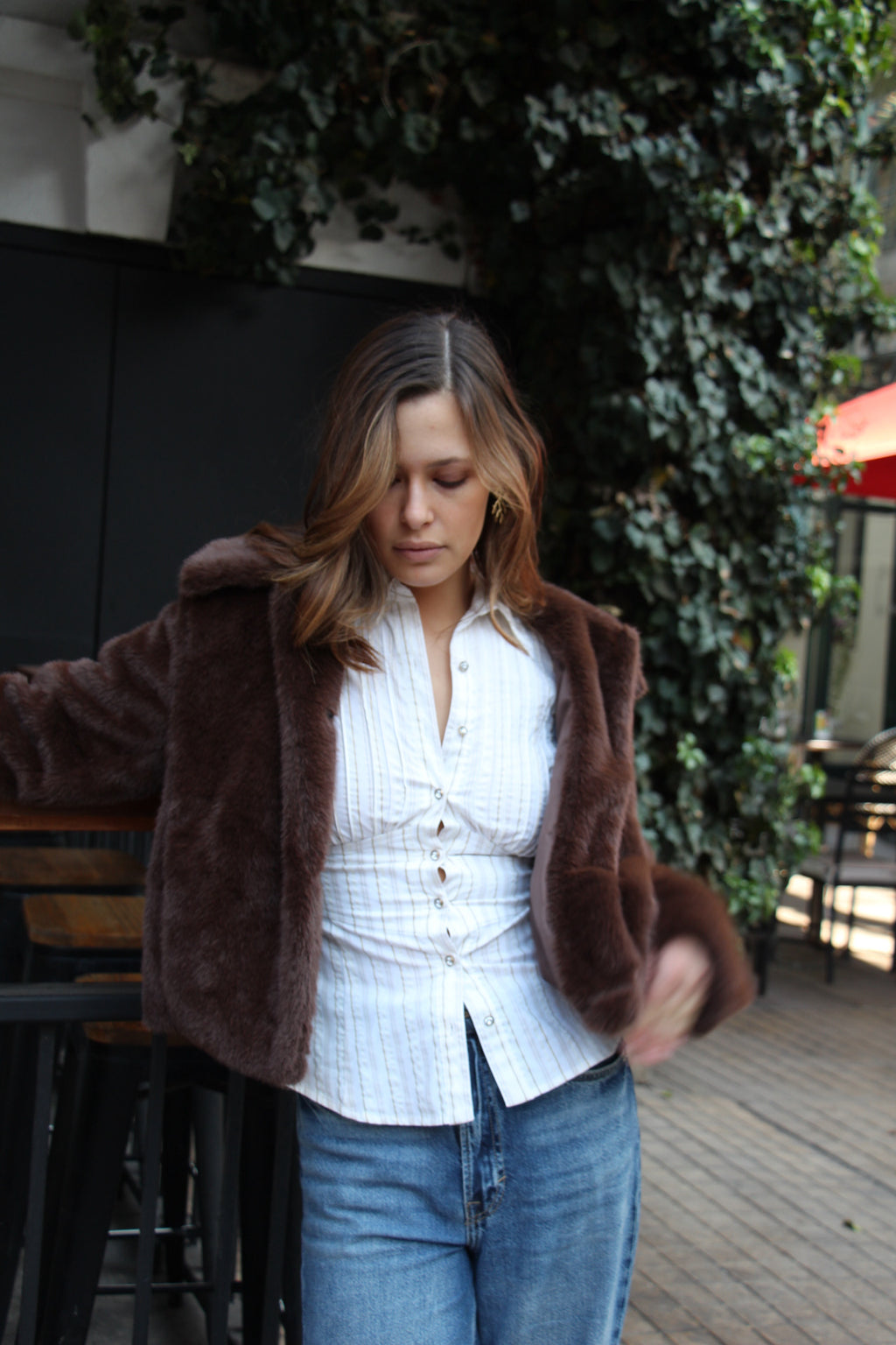 Chaqueta Pelux café chocolate