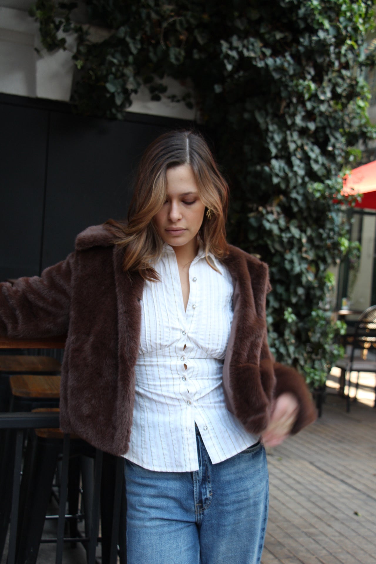 Chaqueta Pelux café chocolate