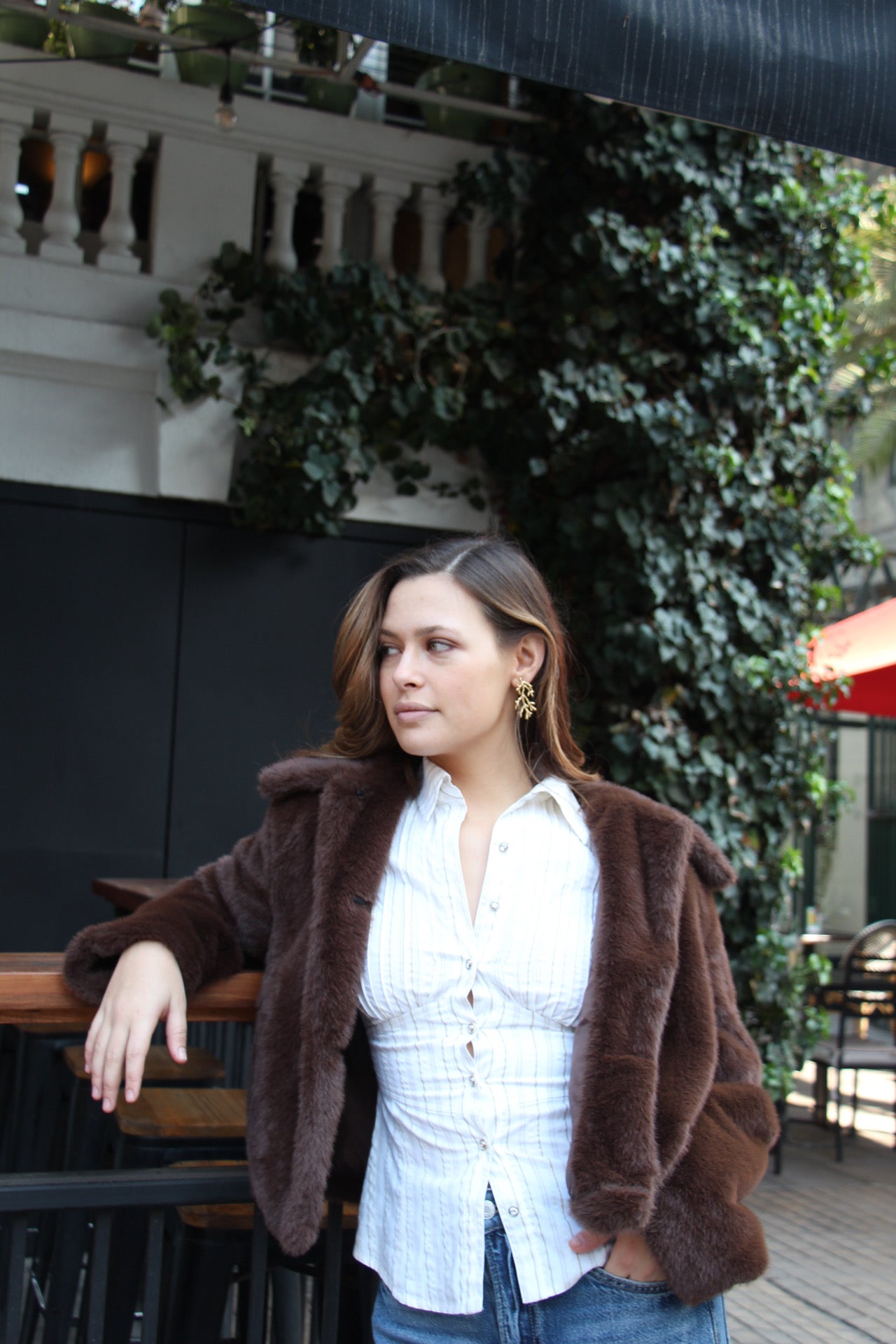 Chaqueta Pelux café chocolate